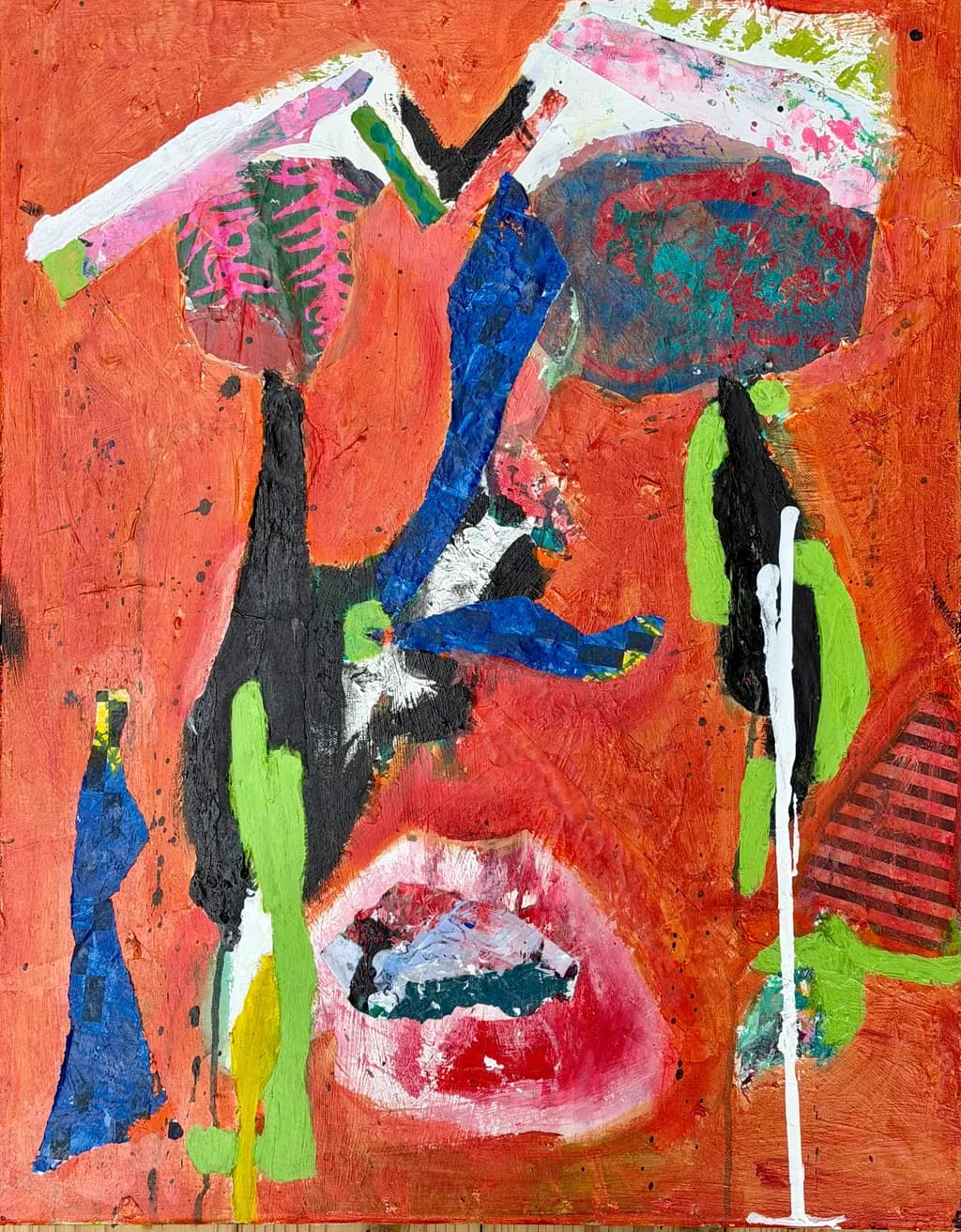 Coral Collage Portrait
