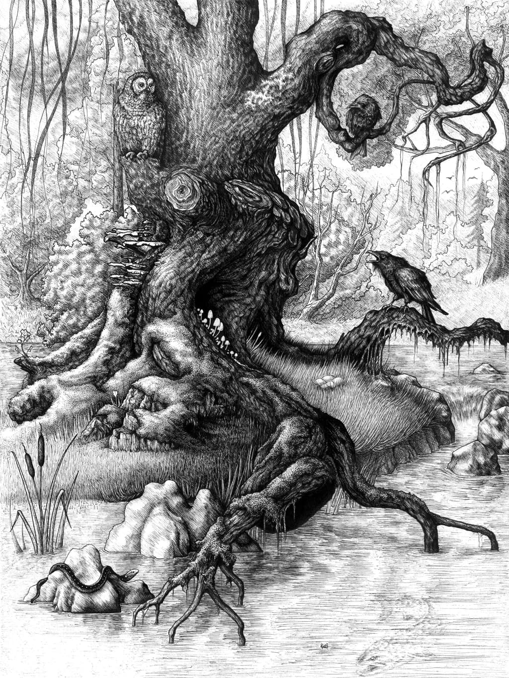 Gnarled Marsh Tree