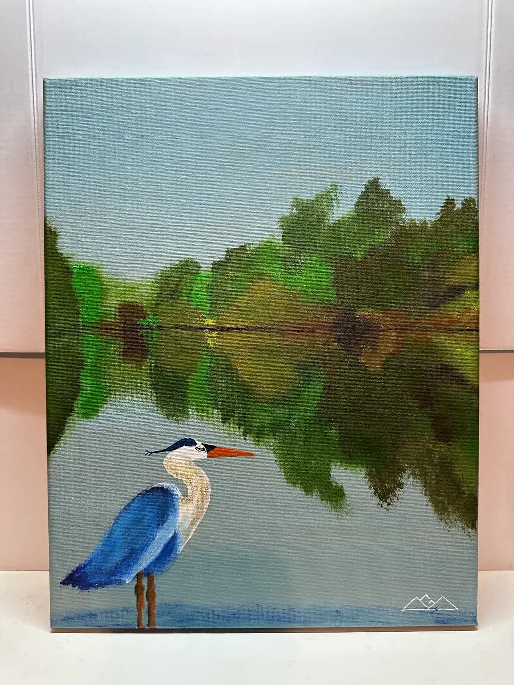 Heron by the Reflective Pond