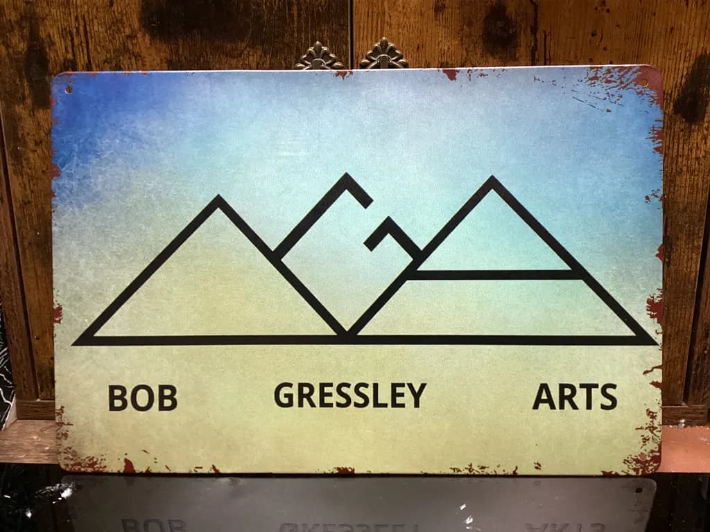 Geometric Mountain Sign