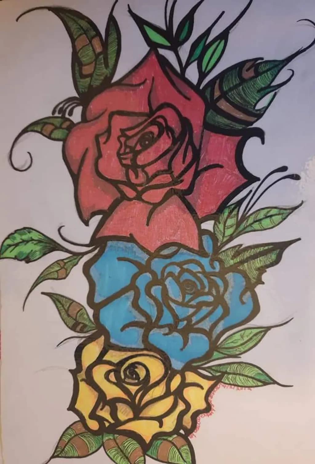 Three-Tone Roses