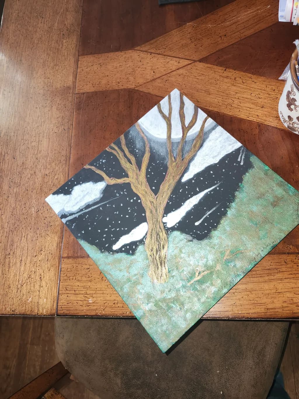 Moonlit Snow Tree