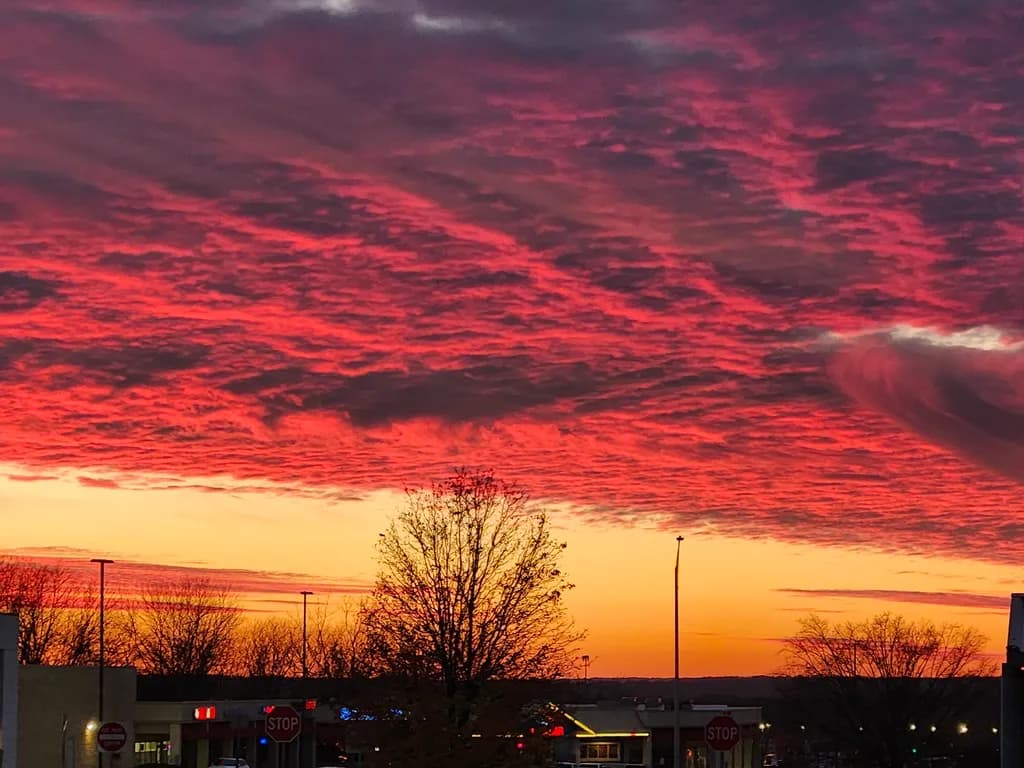 Crimson Urban Sunset