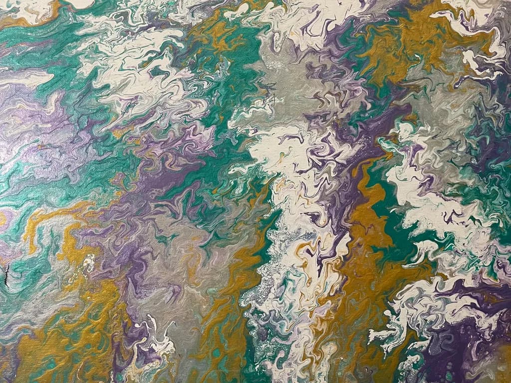 Teal Lavender Marble Flow