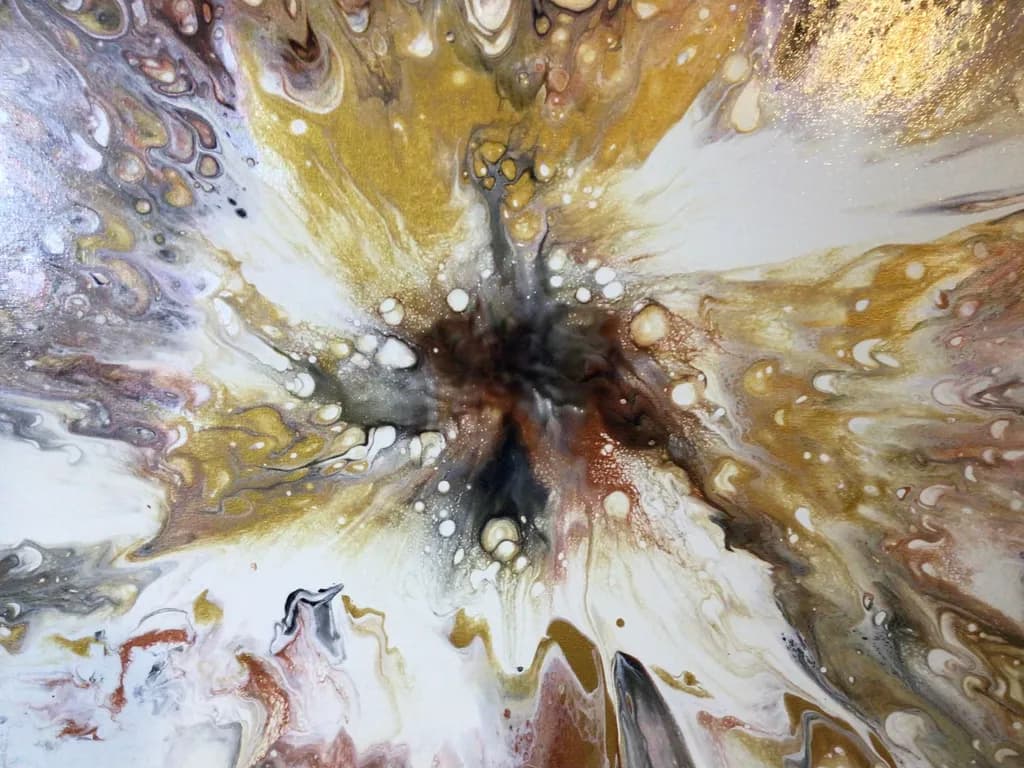 Golden Bloom Abstract