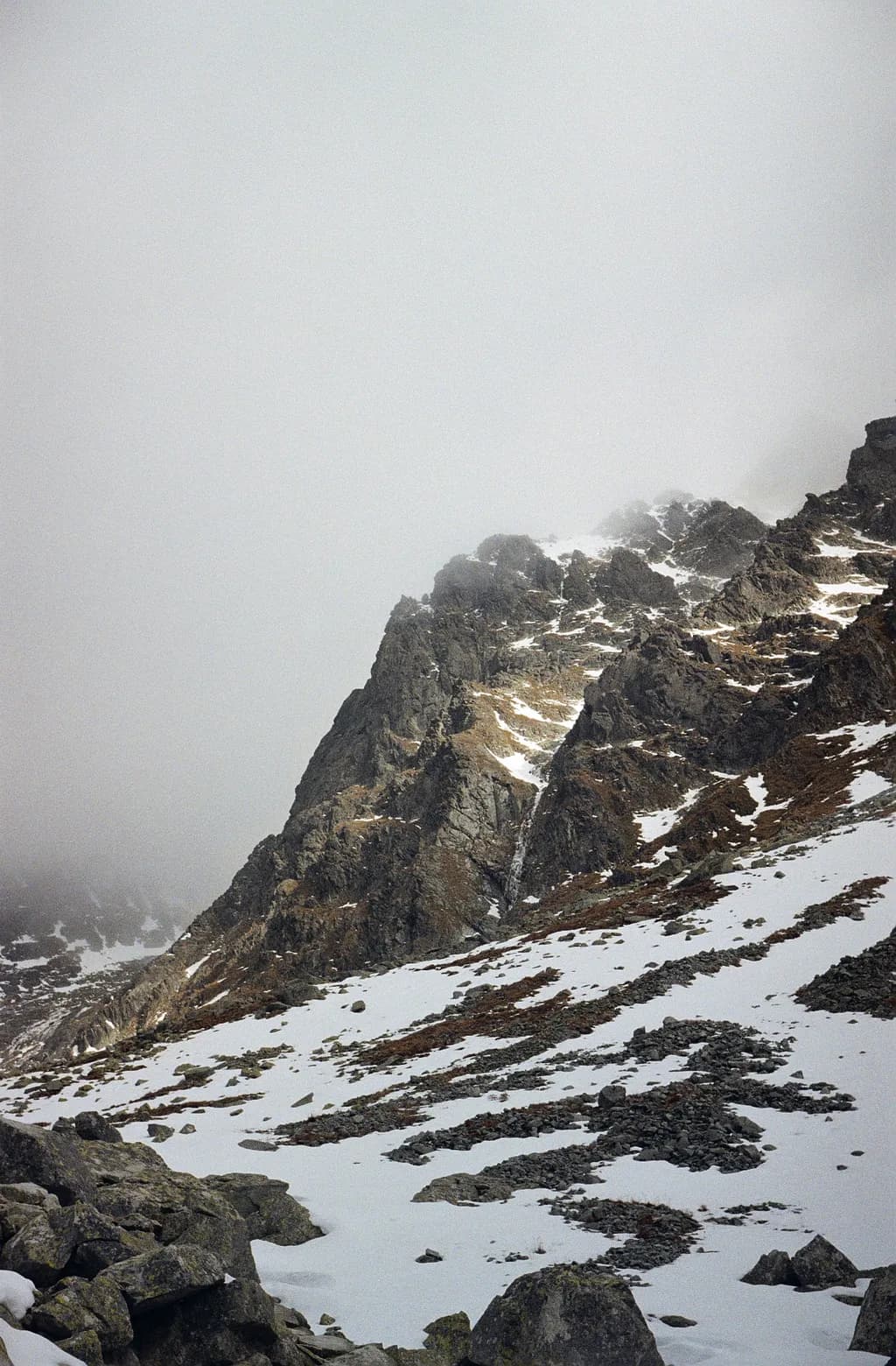 Snowbound Mountain Crags
