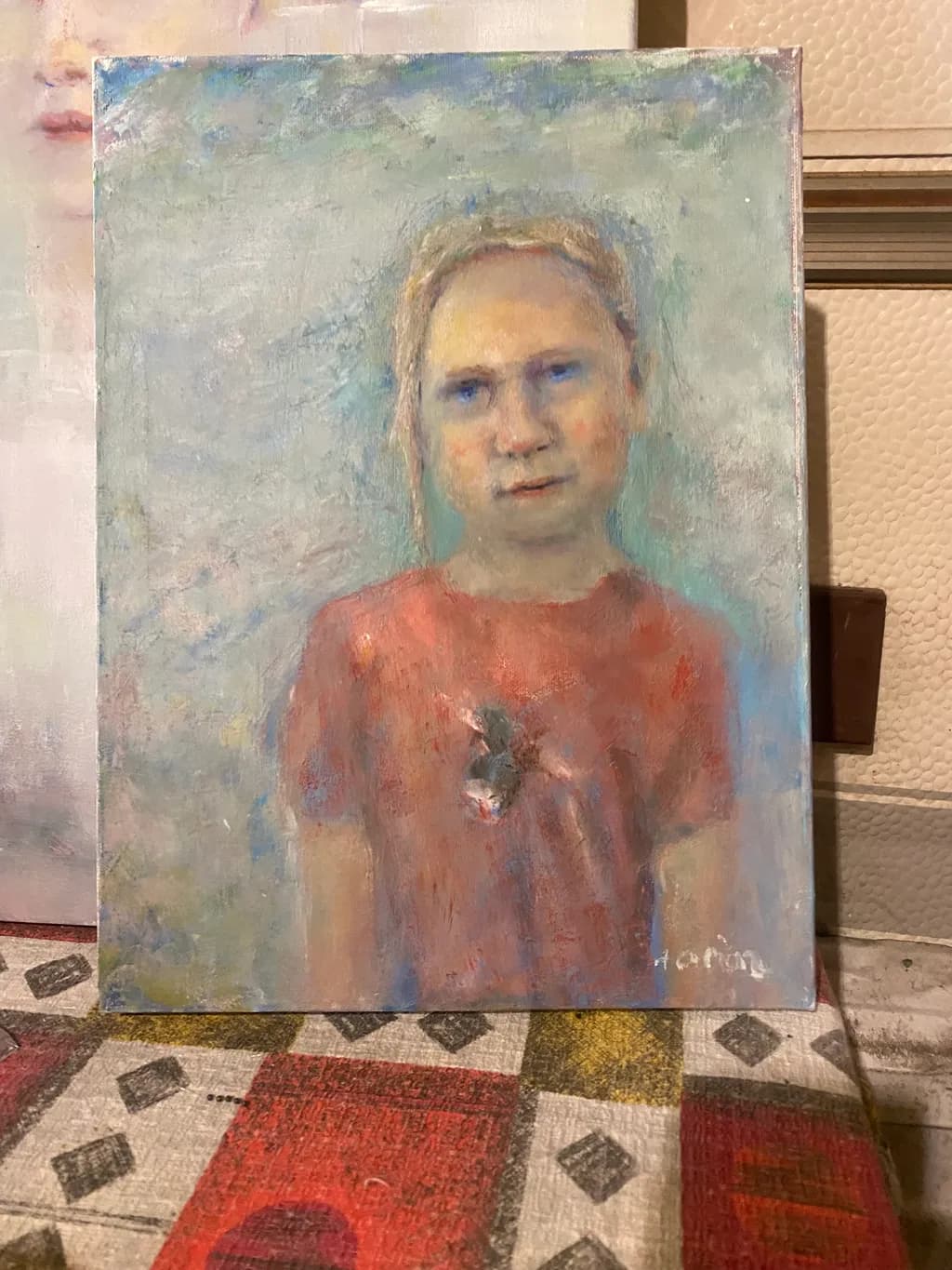 Girl with Dove Portrait