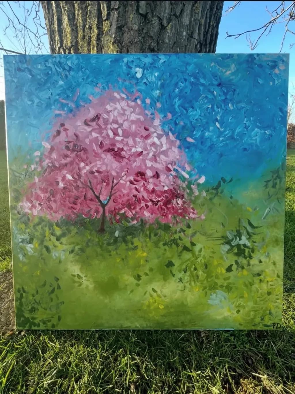Pink Tree Blossom Meadow