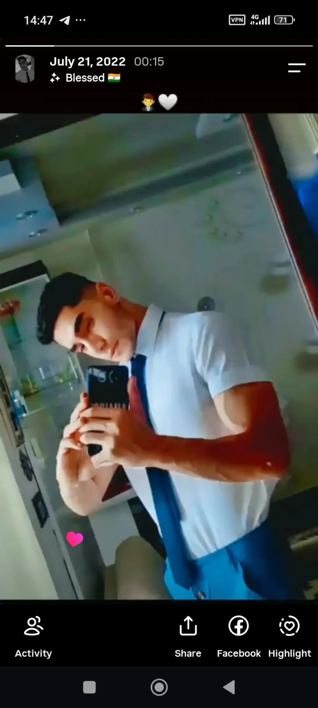 Blue Tie Mirror Selfie