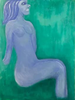 Blue Woman in Green