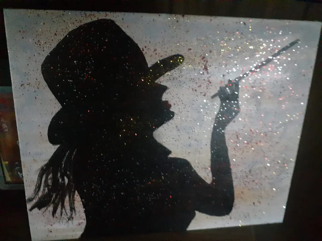 Glittered Cowgirl Silhouette