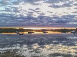 Foggy Sunset Newcastle Basin, New Hampshire