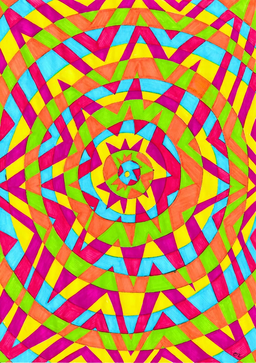 Geometric Colorburst Mandala