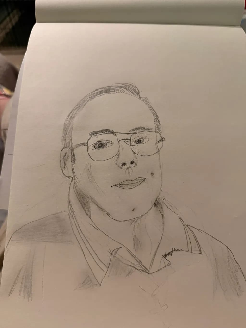 Pencil Portrait in Glasses