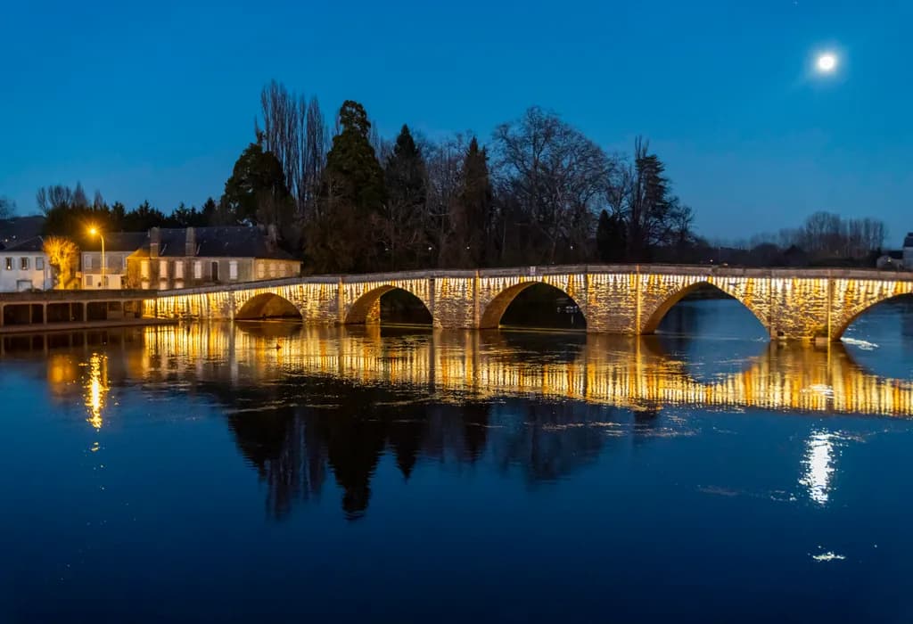 Moonlit Stone Bridge