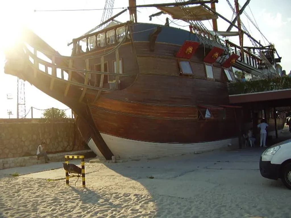 Sunlit Wooden Ship