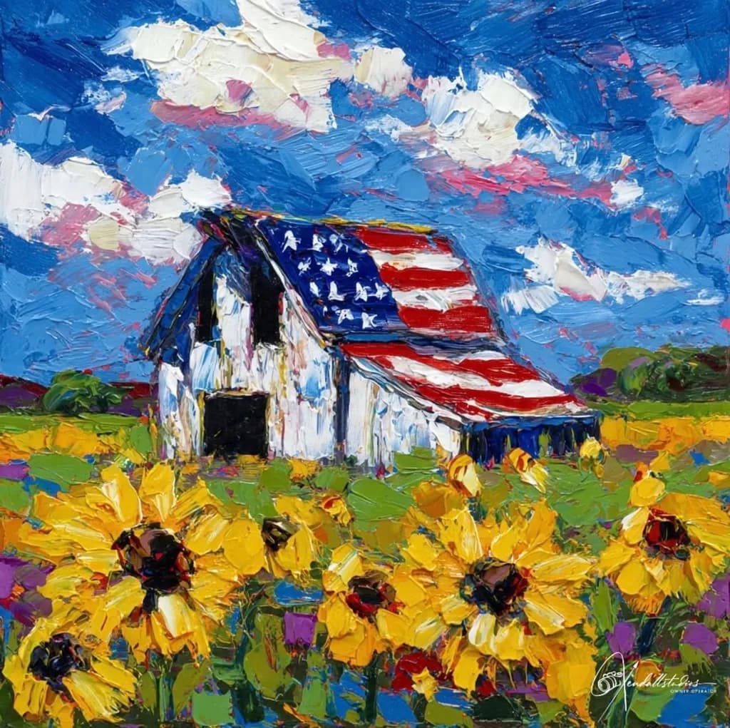 Barn Flag with Sunflowers