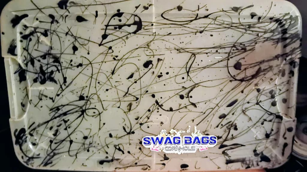 Abstract Ink Scatter Cornhole Board