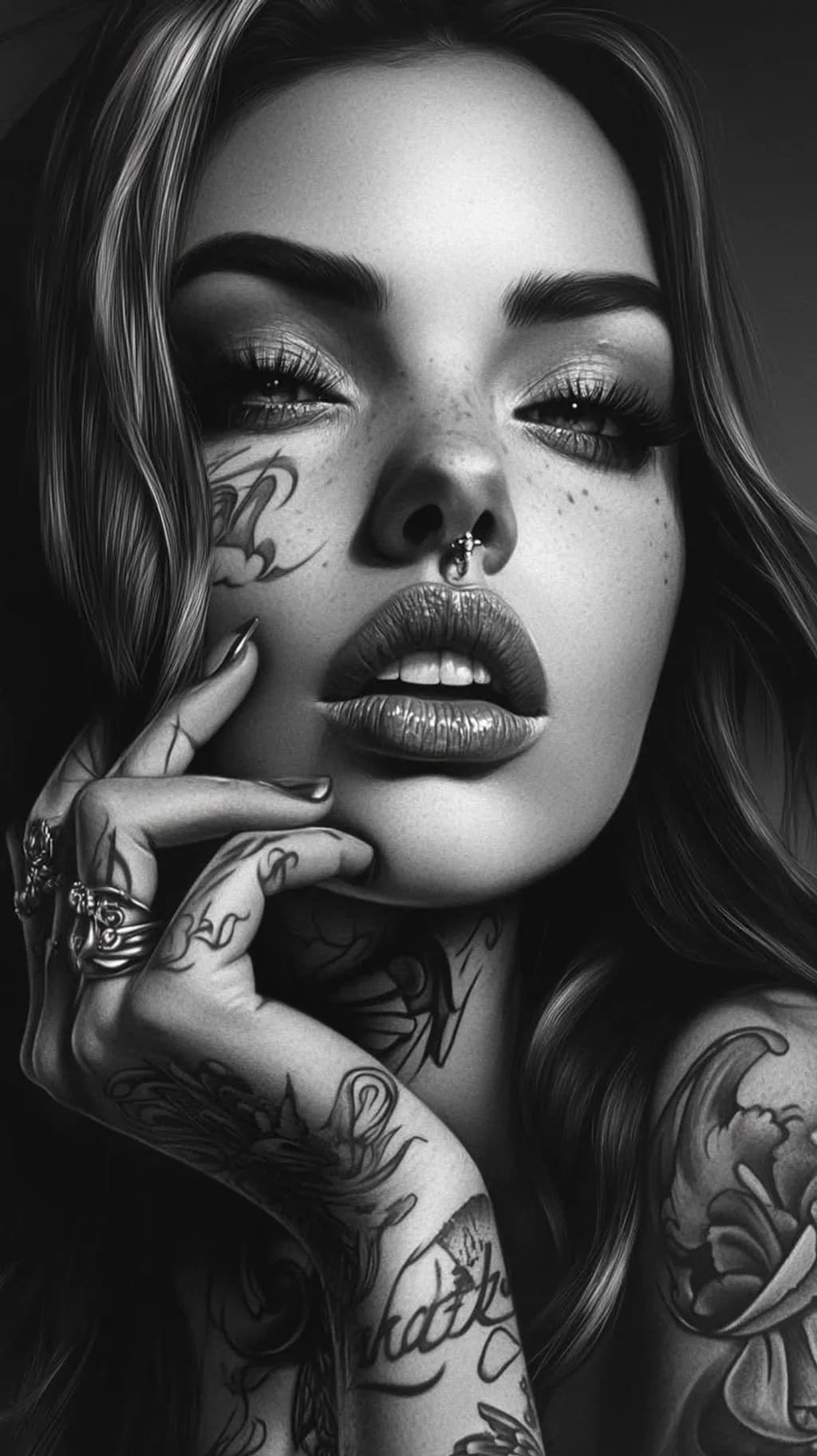 Tattooed Beauty in Monochrome