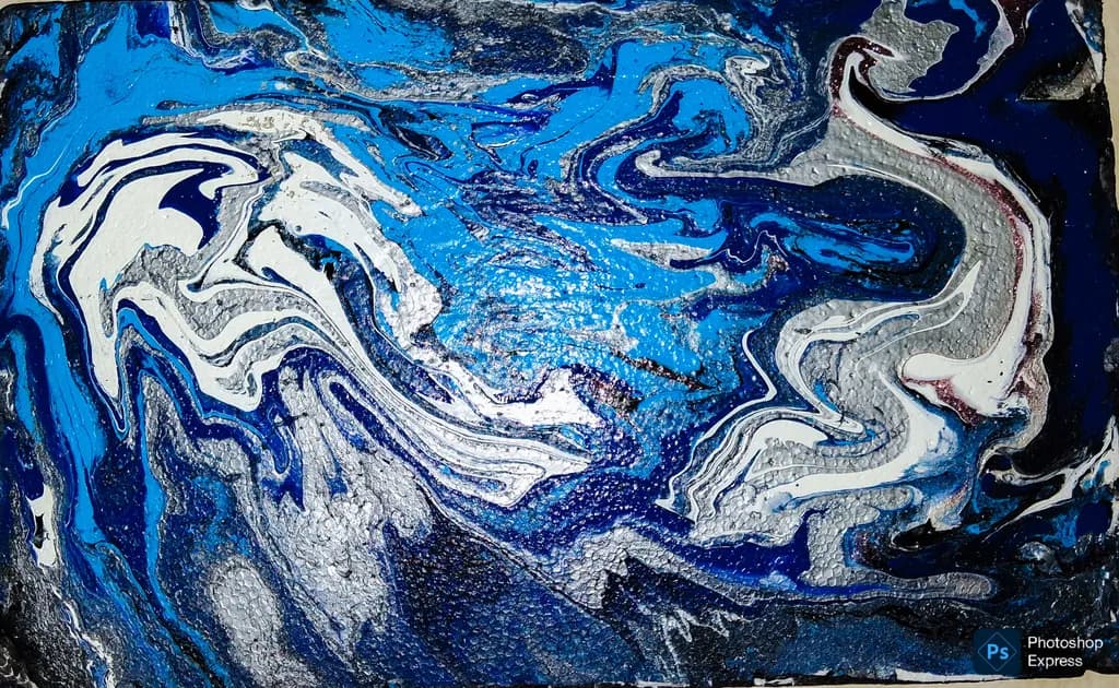 Blue Silver Marble
