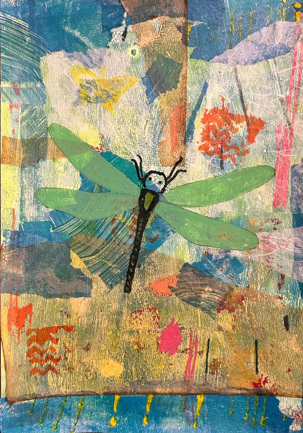 Dragonfly in Collage