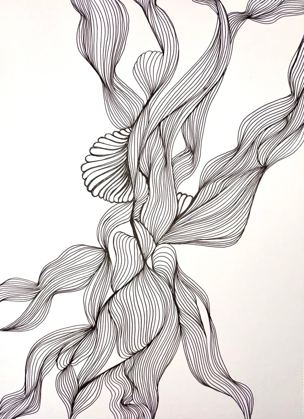 Flowing Linework Flowers