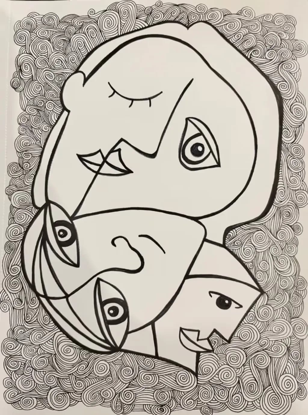 Three Faces in Spirals
