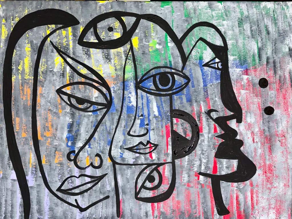 Cubist Faces in Color
