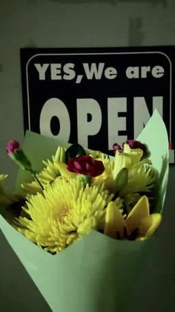 Open Flowers and Greenery