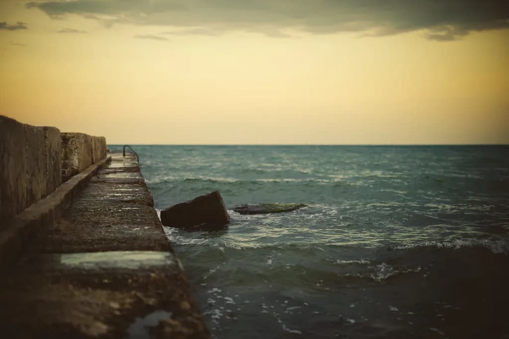 Breakwater at Sunset