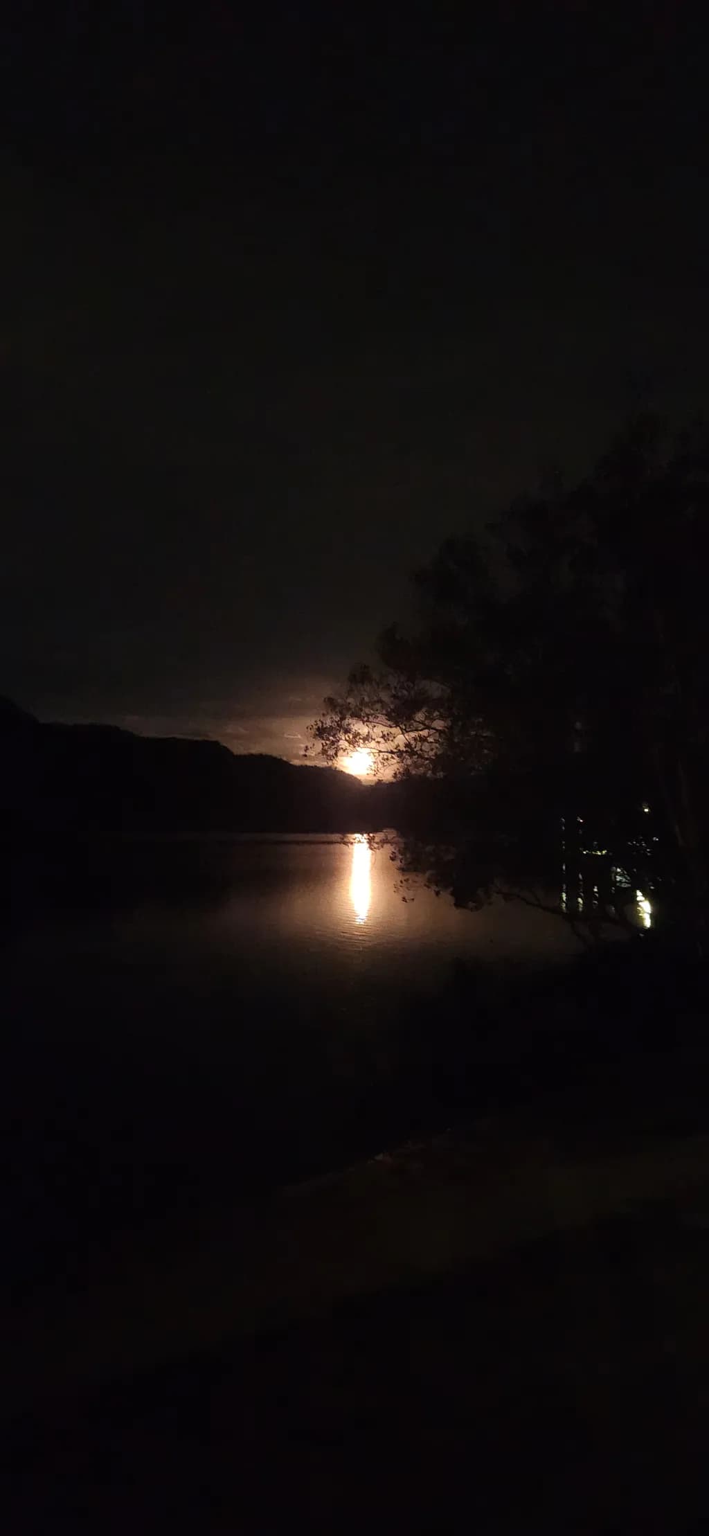 Moonlit Lake Reflection