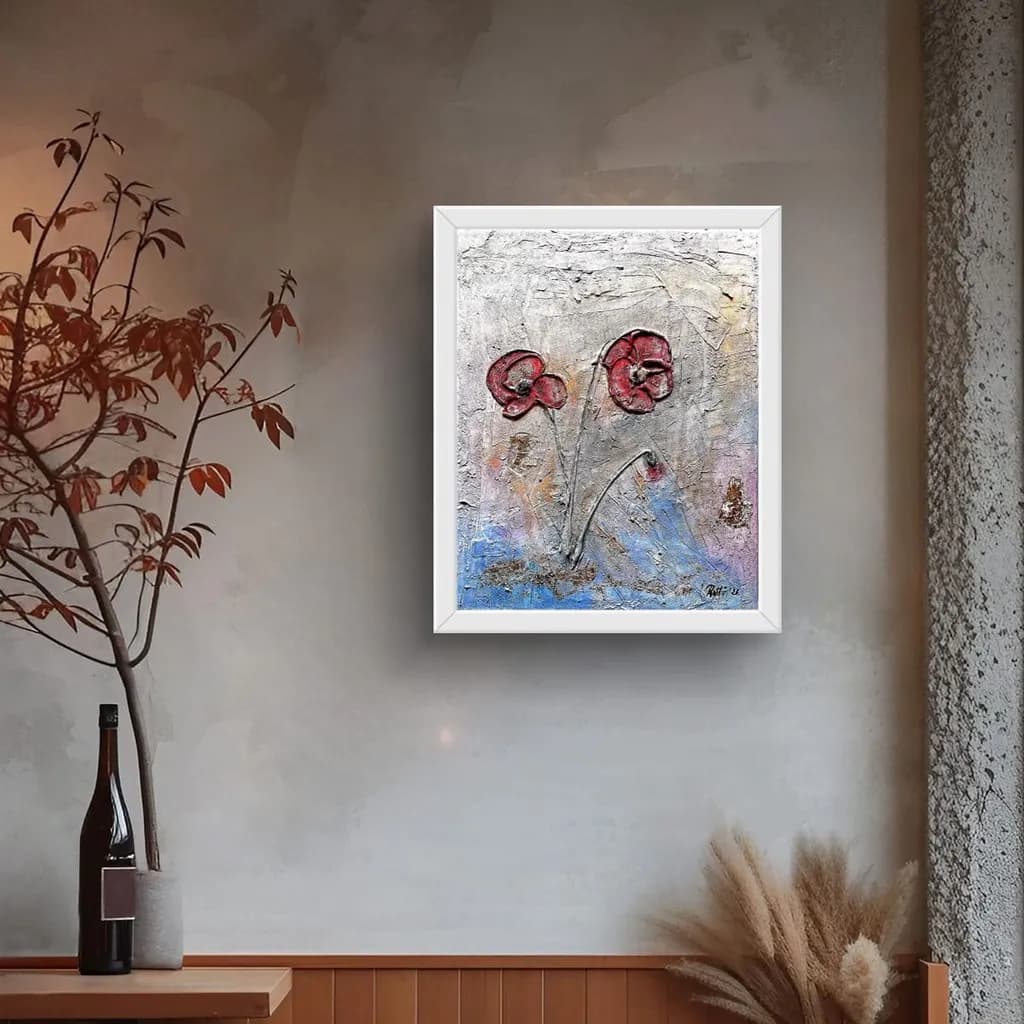 Two Poppies in Blue