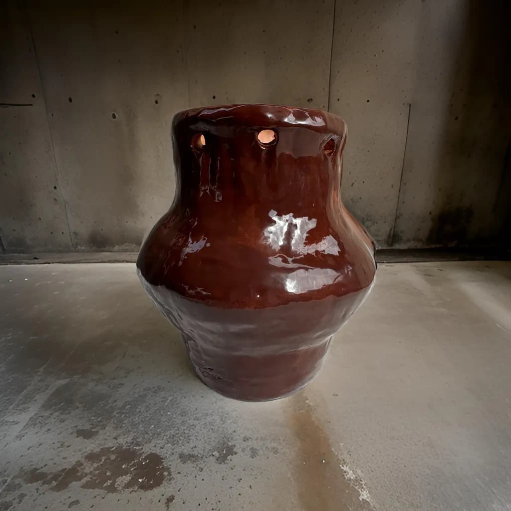 Espresso Glazed Ceramic Vase