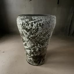 Textured Gray Ceramic Vase