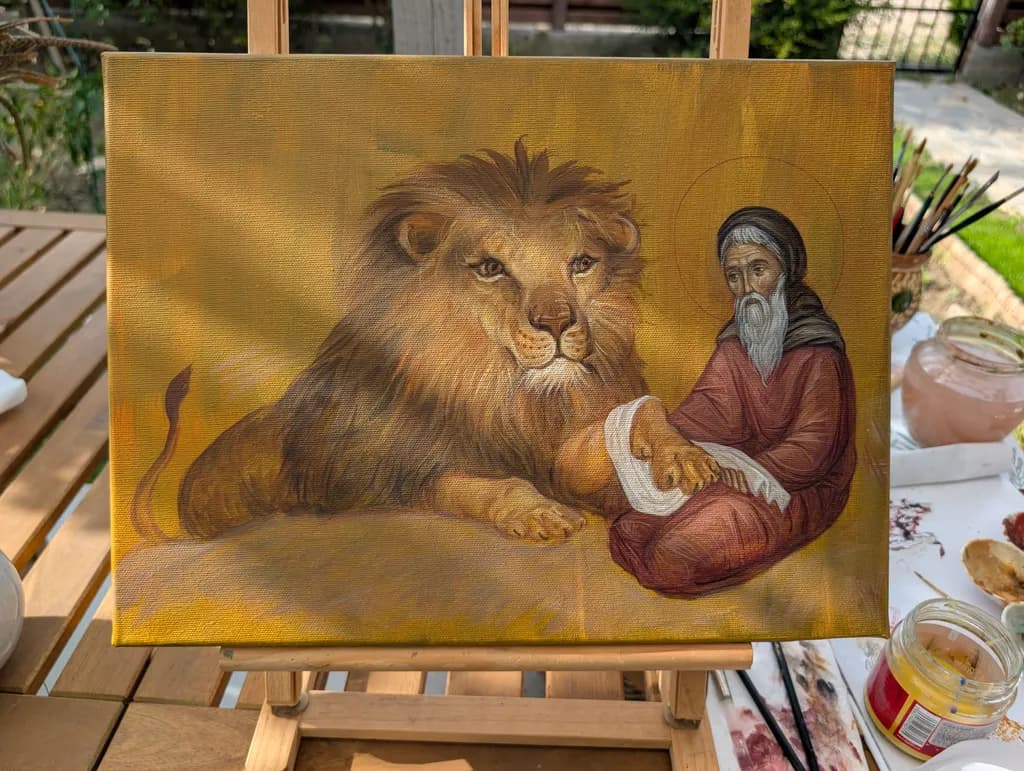 Lion and Saint