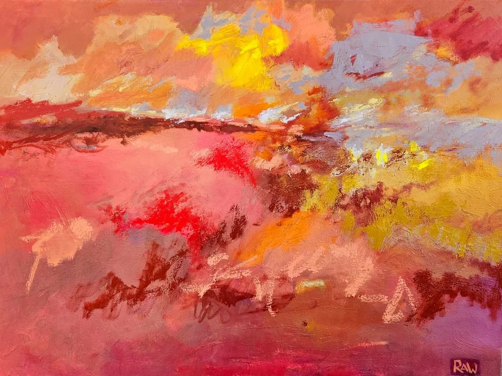 Coral Sunset Reflection
