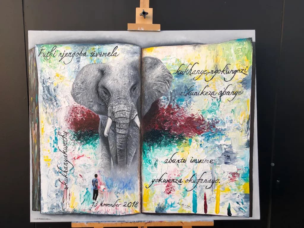 Elephant in an Open Book