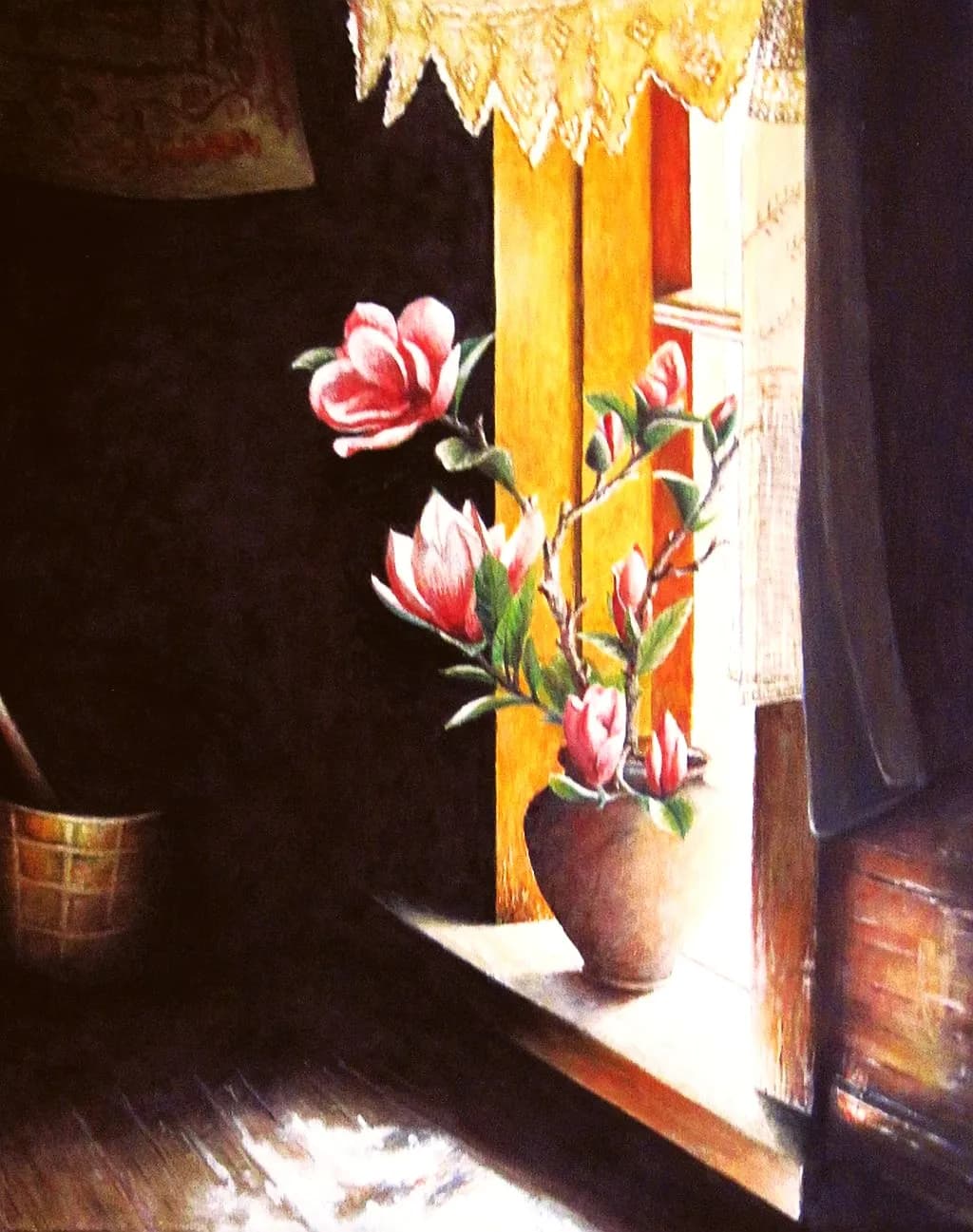 Magnolia Flowers by the Window