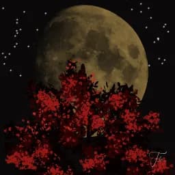 Moonlit Crimson Canopy