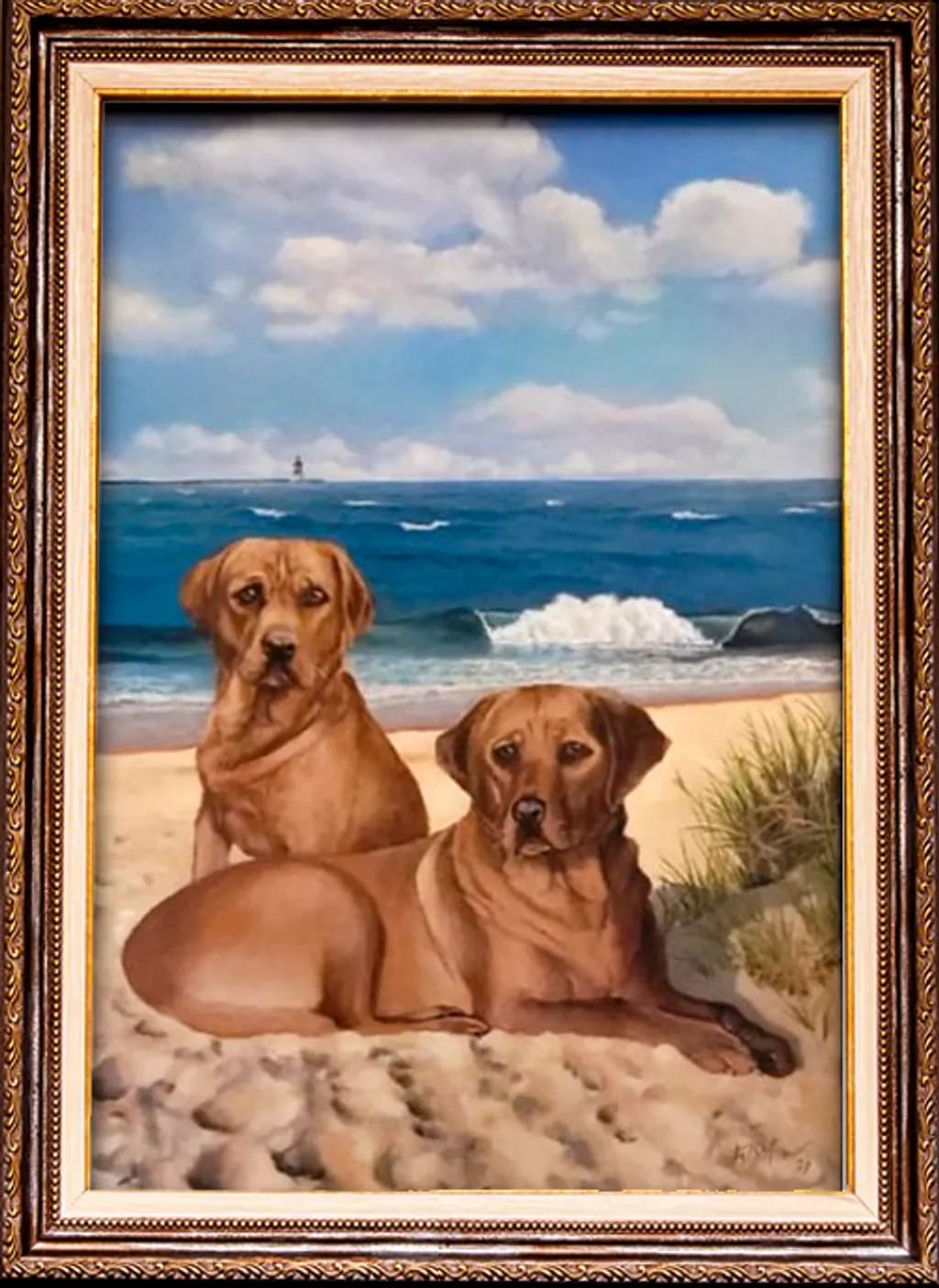 Loki and Piper on the Delaware Shore
