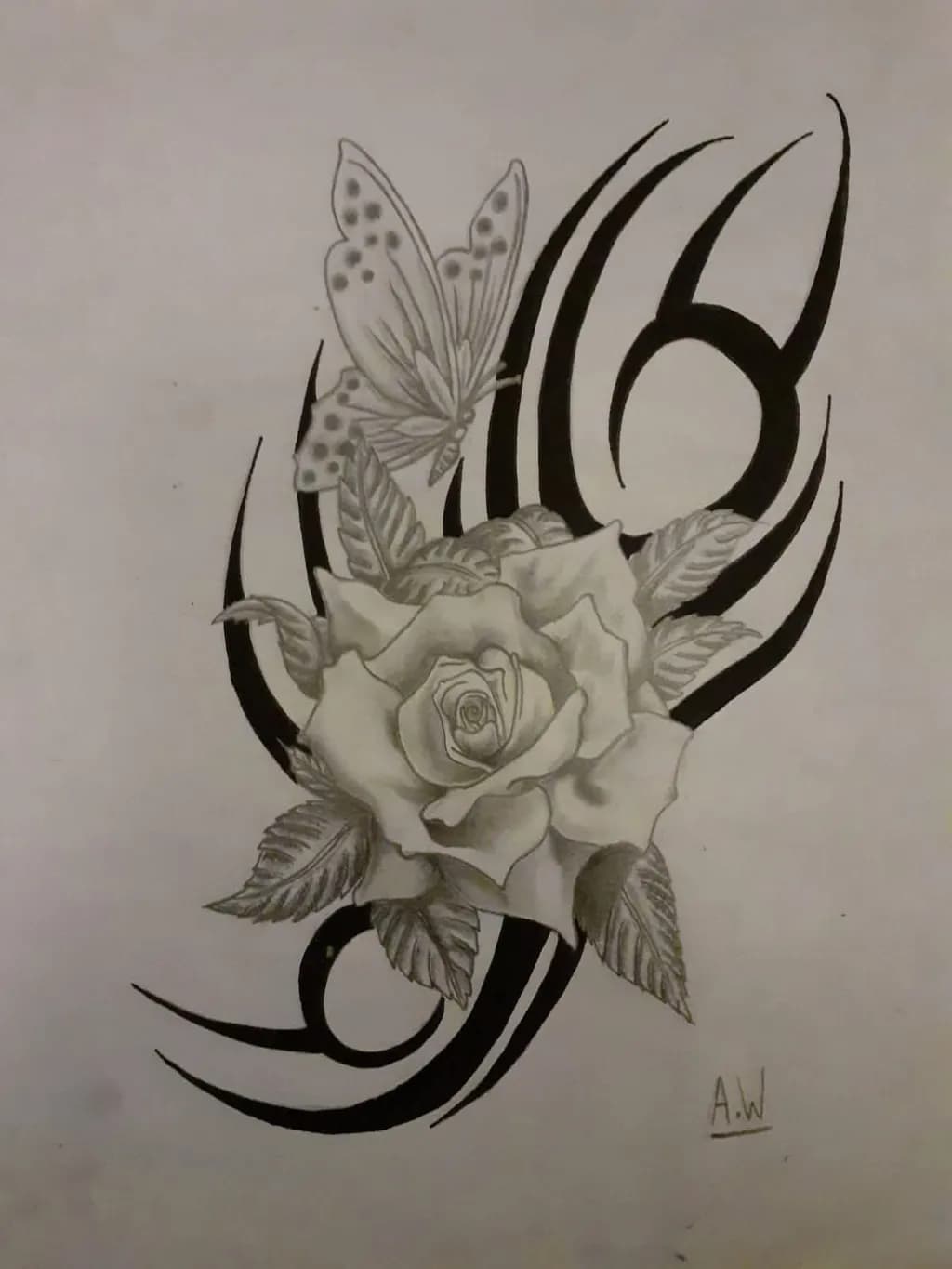Rose and Butterfly in Motion