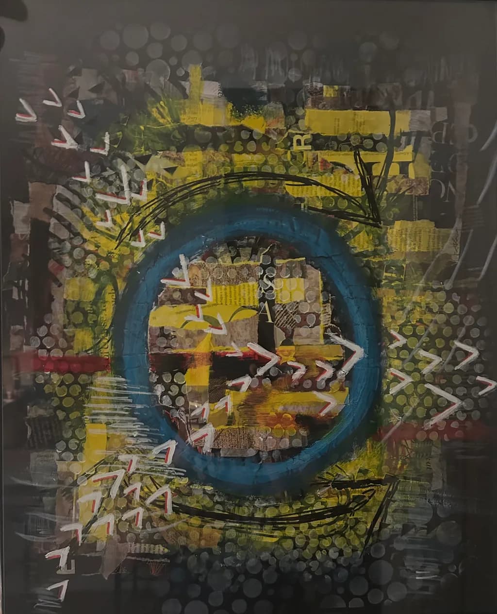 Blue Ring in Yellow and Charcoal