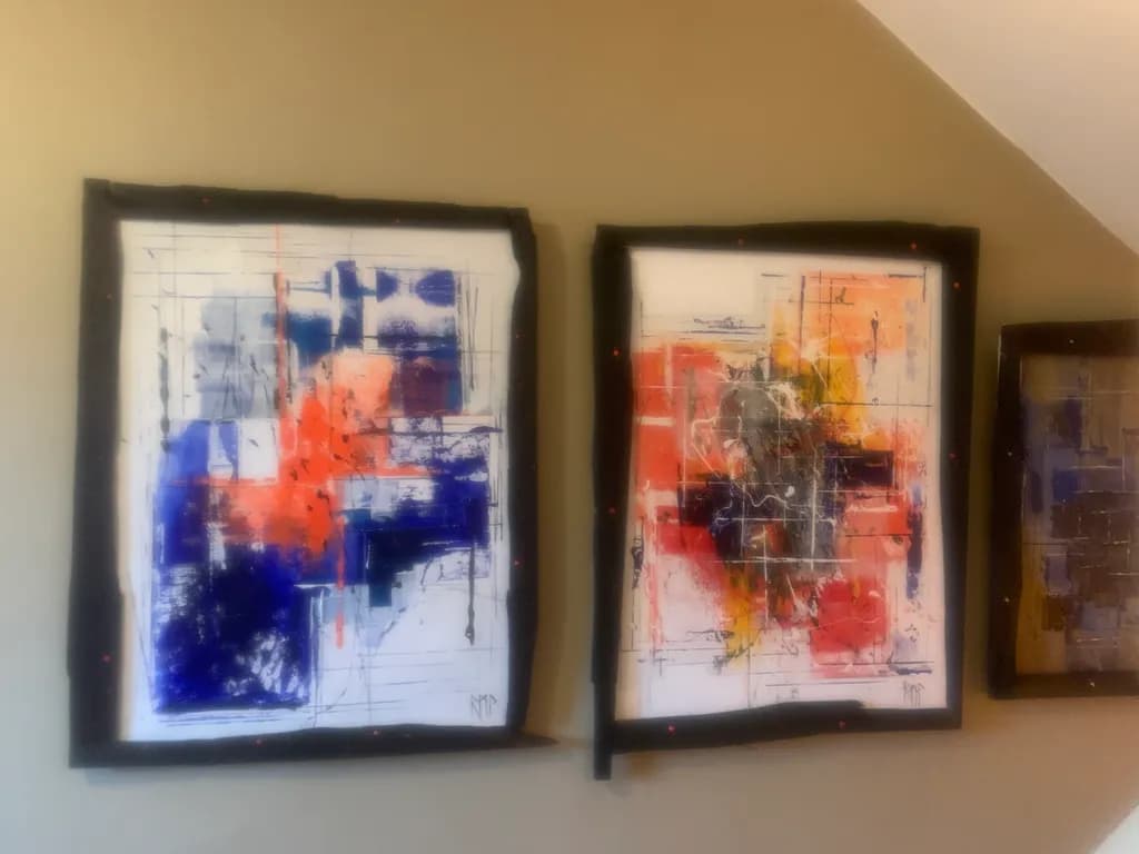 Cobalt and Coral Abstraction