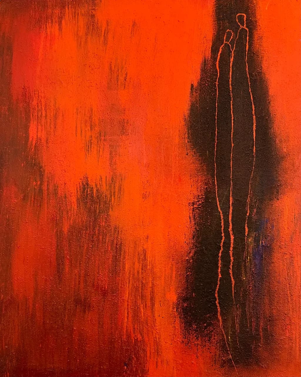 Two Figures in Red