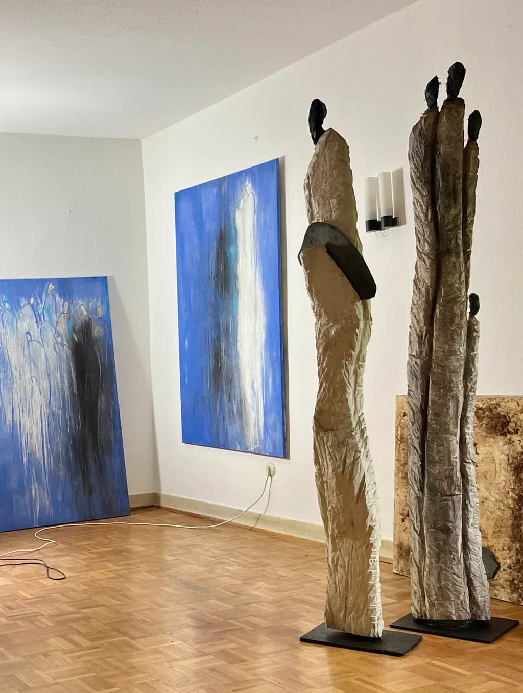 Earth Figures, Blue Paintings