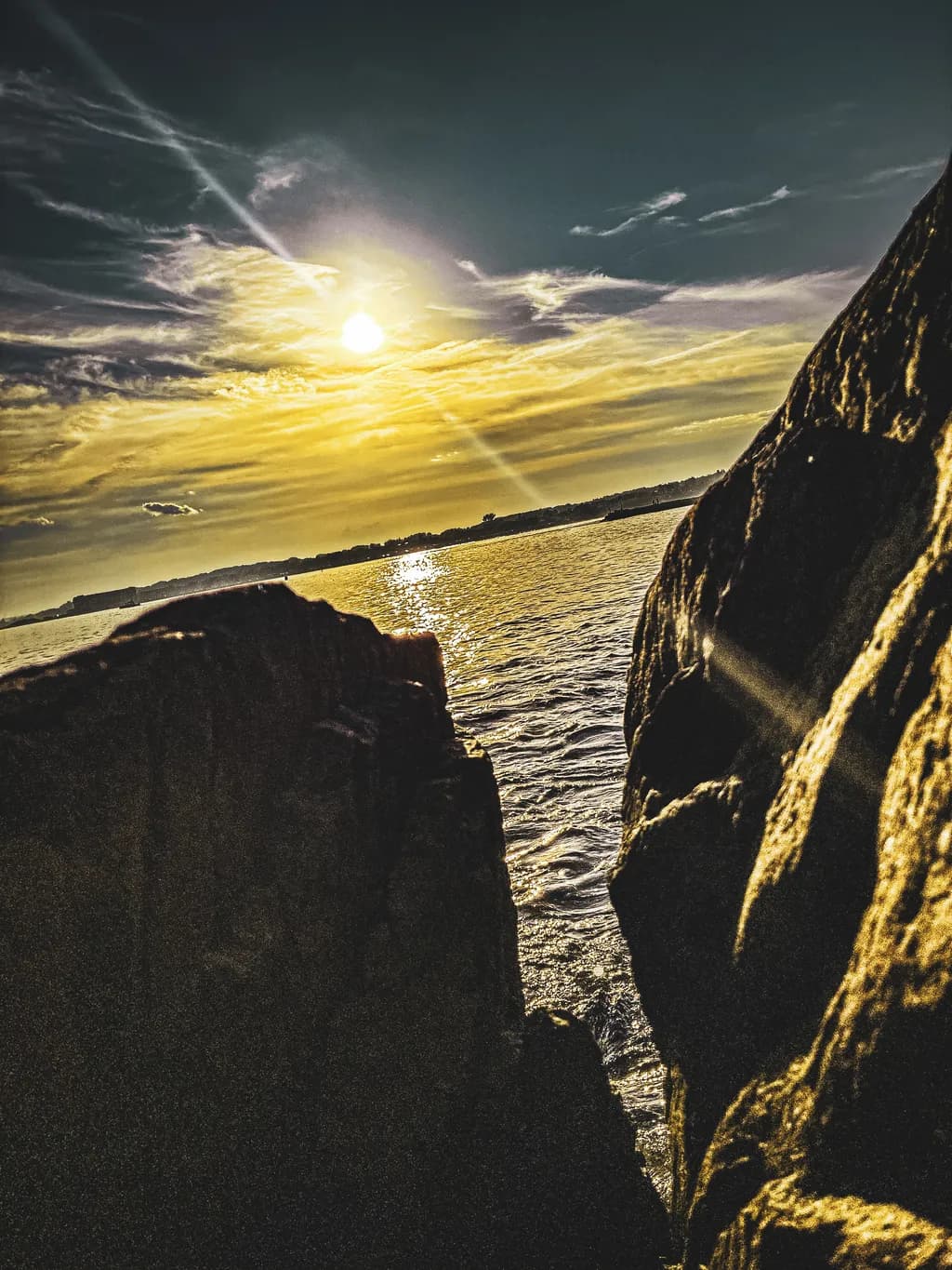 Sunset Between Rocks
