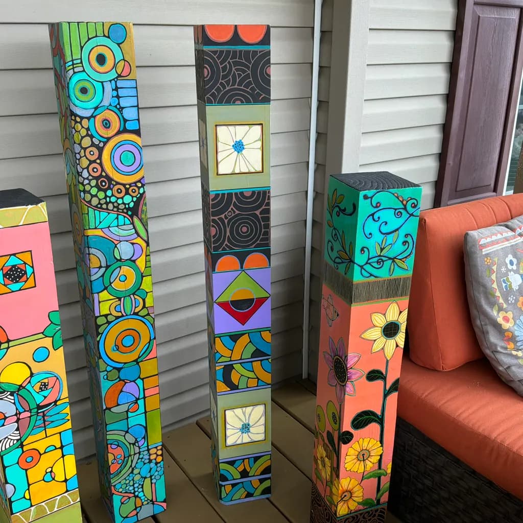 Geometric Garden Totems