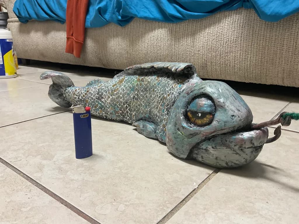 Big-Eyed Fish Sculpture
