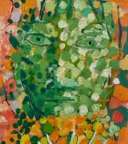 Orange Fan  20 x 18 x 1.2" oil/canvas 