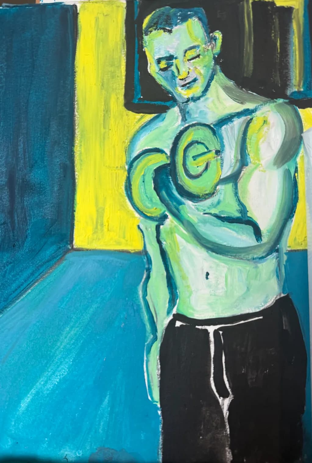 Blue and Yellow Figure